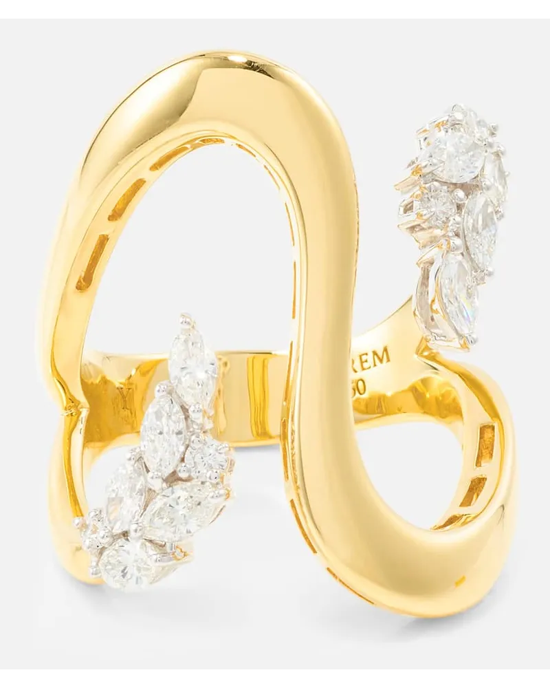 YEPREM Ring Golden Strada aus 18kt Gelbgold mit Diamanten Gold