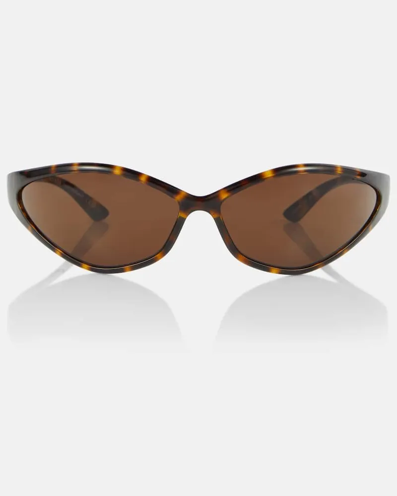 Balenciaga Ovale Sonnenbrille Weiß
