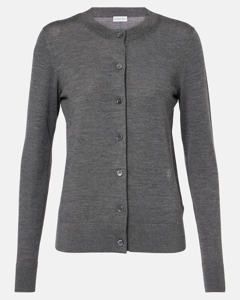 Burberry Cardigan aus Wolle Grau