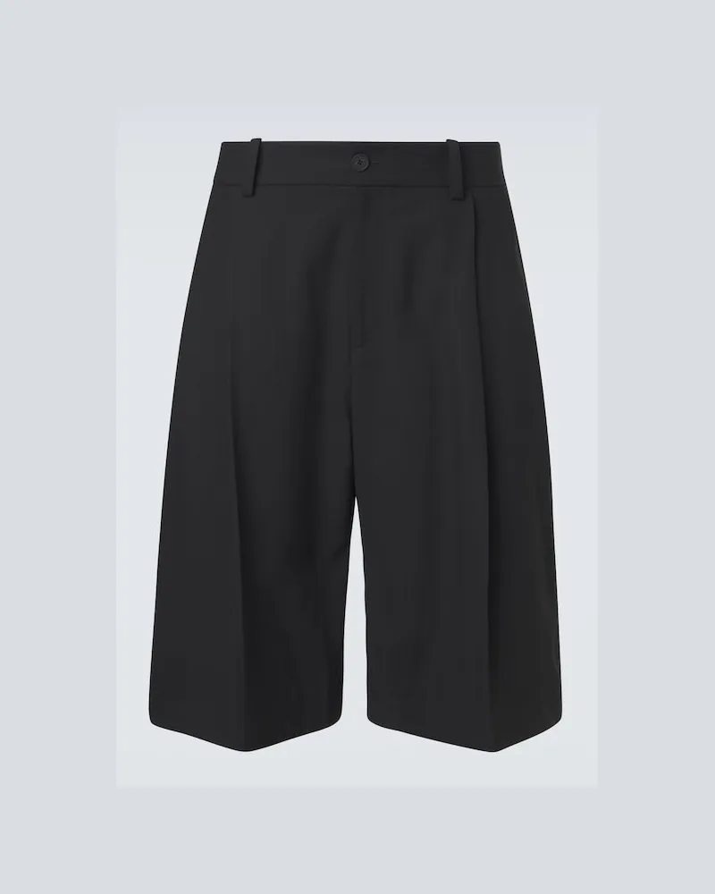 Studio Nicholson Bermuda-Shorts aus Baumwolle und Leinen Schwarz