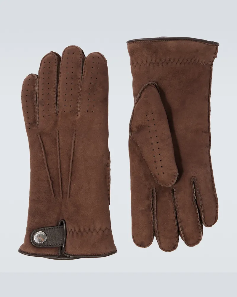 Brunello Cucinelli Handschuhe aus Leder Braun