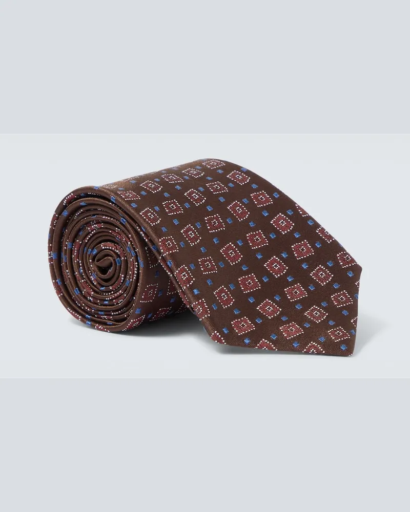 Charvet Krawatte aus Seiden-Jacquard Braun