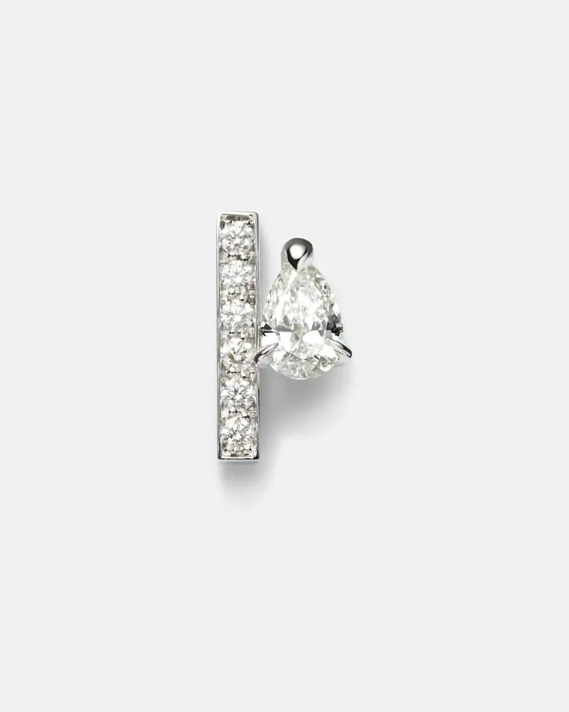 Repossi Einzelner Ohrring Serti Sur Vide aus 18kt Weißgold mit Diamanten Silber