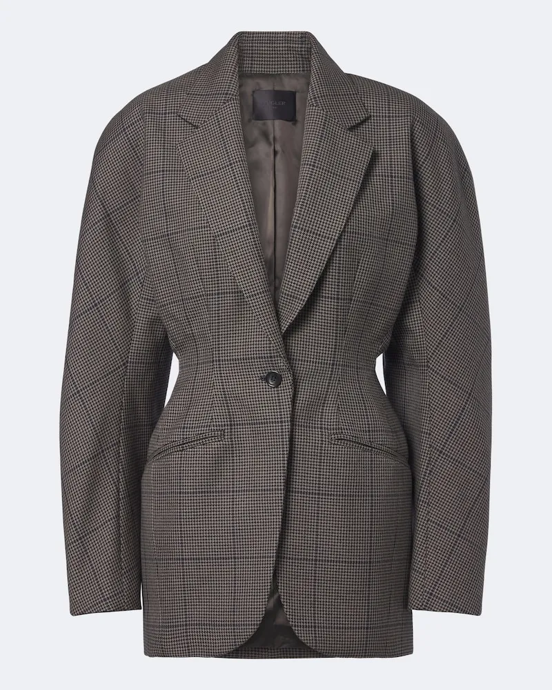 Thierry Mugler Oversize Jacke aus Wolle Braun