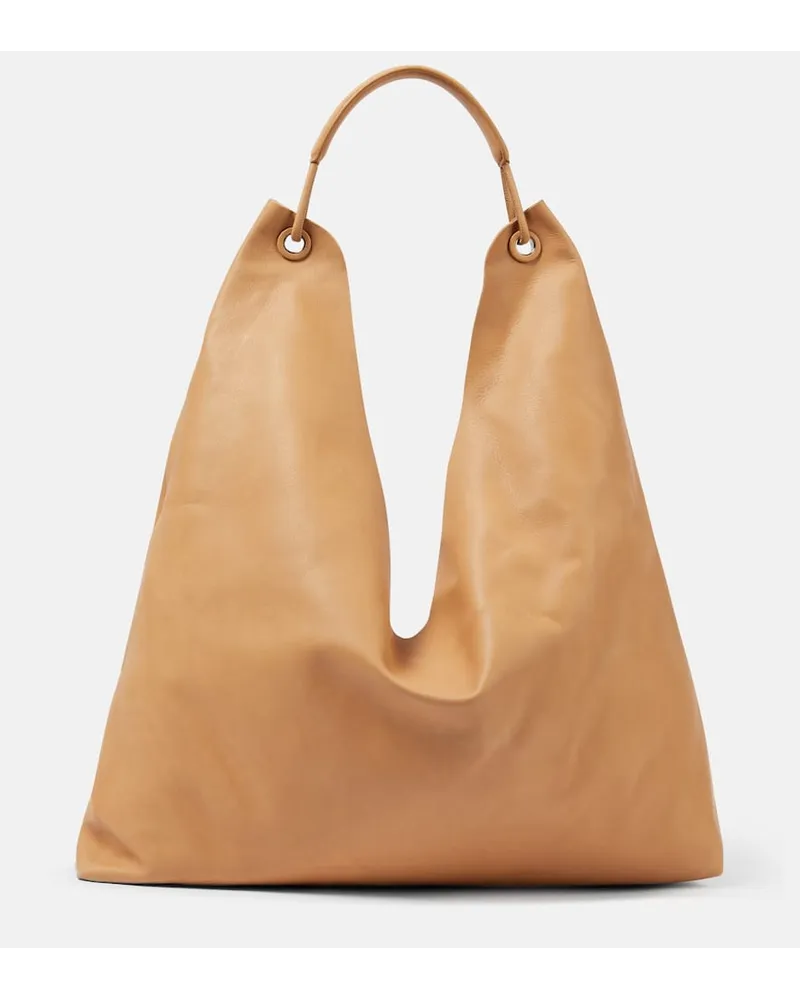 The Row Tote Bindle aus Leder Beige