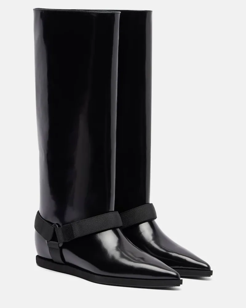 Sacai Stiefel aus Leder Schwarz