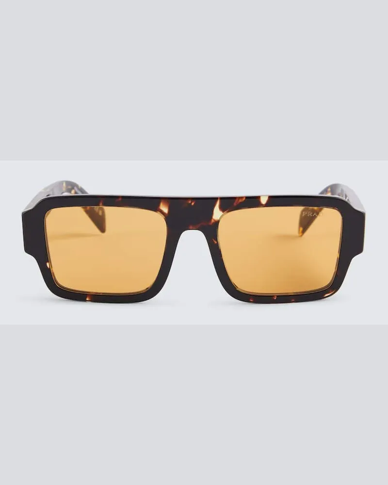 Prada Eckige Sonnenbrille Prada Symbole Braun