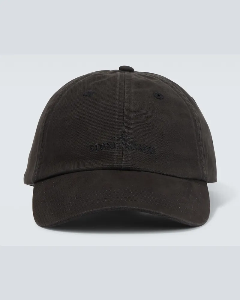 Stone Island Baseballcap aus Baumwolle Schwarz