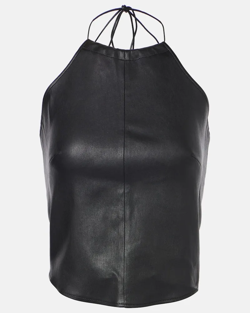 Stouls Top Rosie aus Leder Schwarz