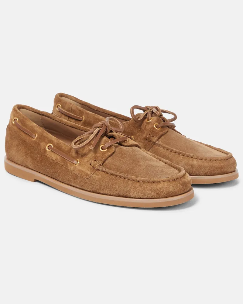 Gianvito Rossi Segelschuhe Vandée aus Veloursleder Braun