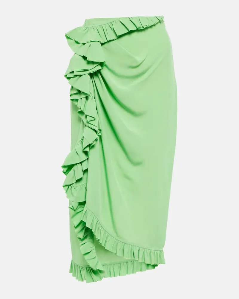 Dries van Noten Midirock aus Crêpe Grün