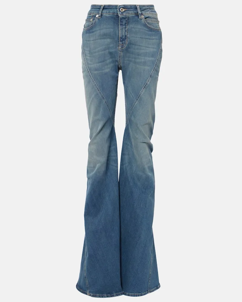 Rick Owens High-Rise Flared Jeans Blau