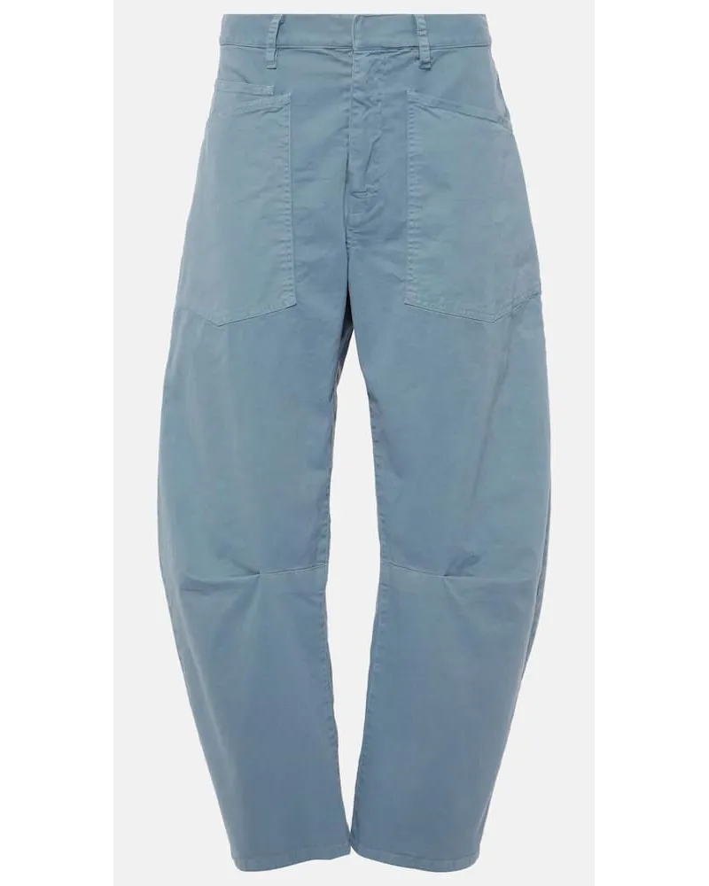 Nili Lotan Barrel Jeans Shon aus Baumwolle Blau