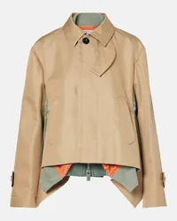 Sacai Jacke aus Gabardine mit Twill Beige