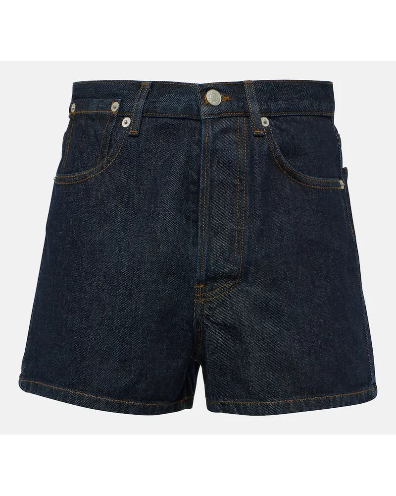 Dries van Noten High-Rise Jeansshorts Blau