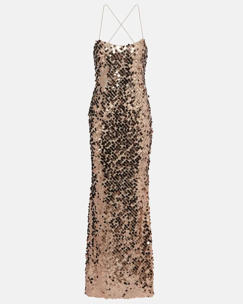 The Sei Robe mit Pailletten Beige