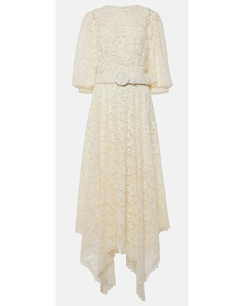 COSTARELLOS Midikleid aus Spitze Nude