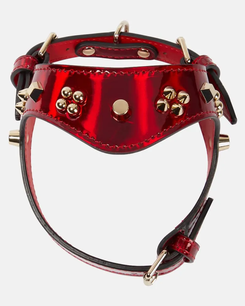 Christian Louboutin Geschirr für Hunde Loubiharness aus Lackleder Rot