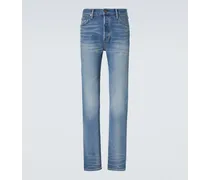 Tom Ford Low-Rise Slim Jeans aus Twill Blau
