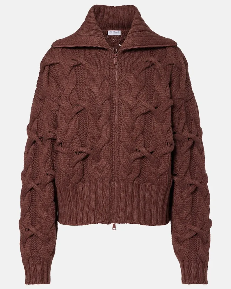 Brunello Cucinelli Jacke aus Kaschmir Braun