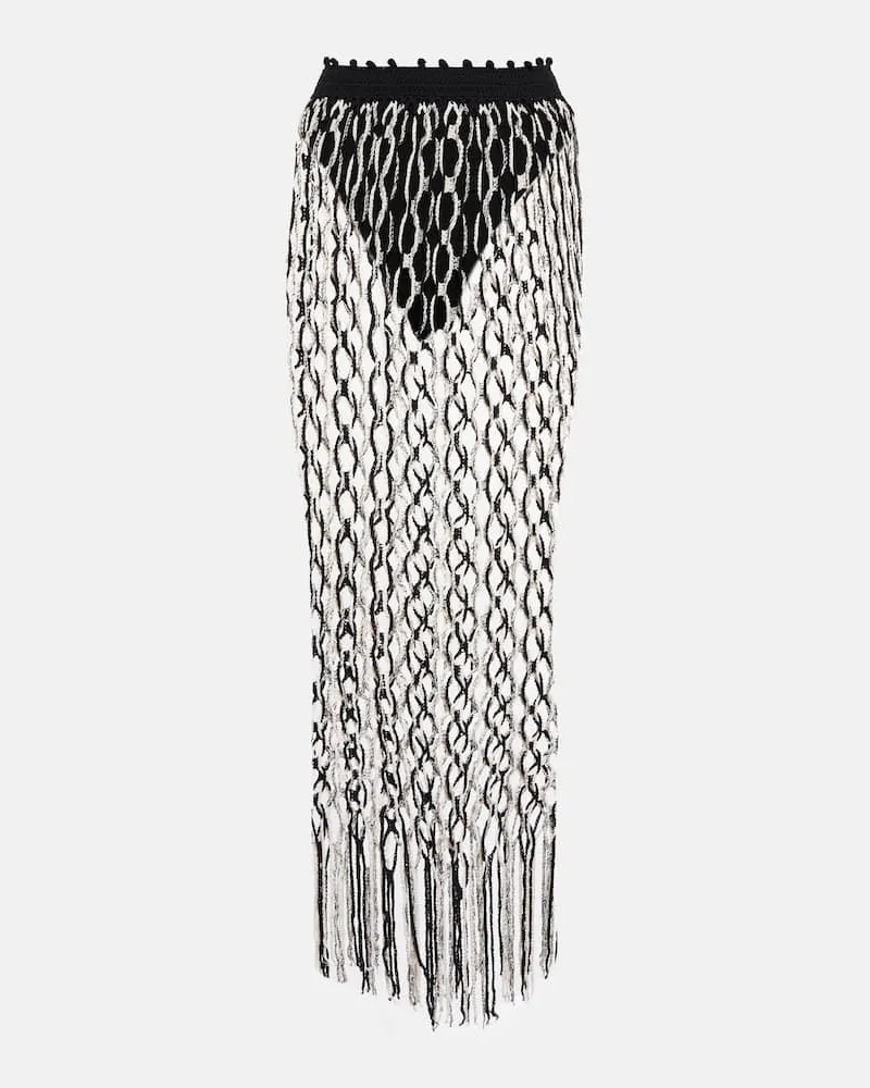Dion Lee Maxirock aus Häkelstrick Schwarz