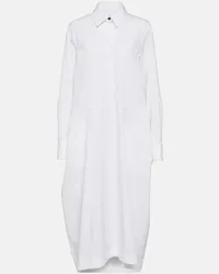 Jil Sander Hemdblusenkleid aus Baumwollpopeline Weiss