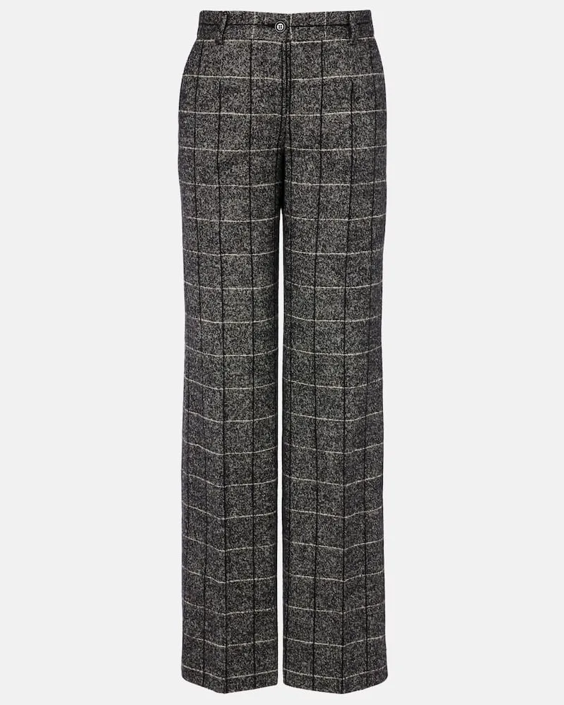 Dolce & Gabbana Weite High-Rise-Hose aus einem Wollgemisch Grau