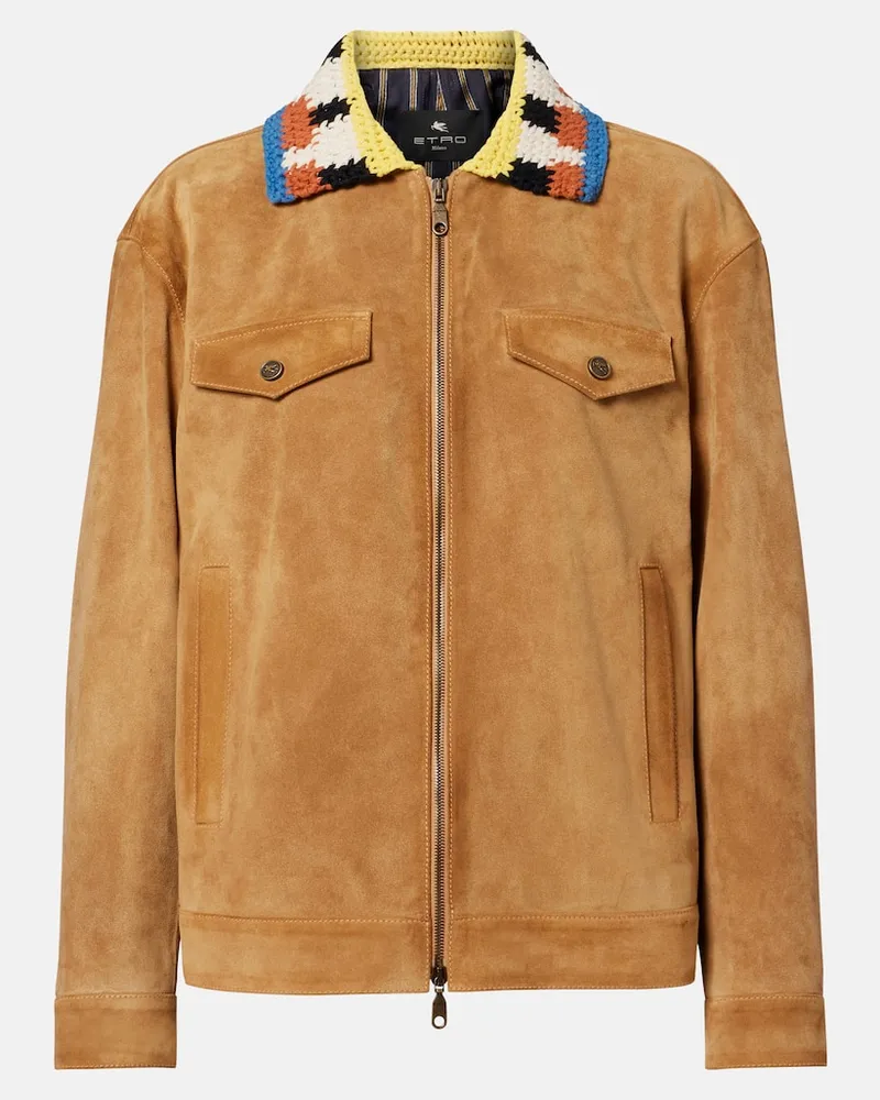 Etro Jacke aus Veloursleder Braun