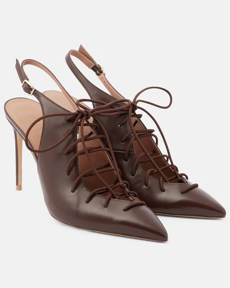Malone Souliers Slingback-Pumps Alia 90 aus Leder Braun