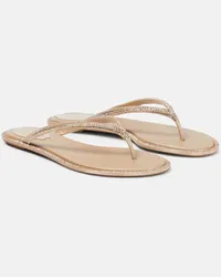 René Caovilla Sandalen Diana aus Satin Beige