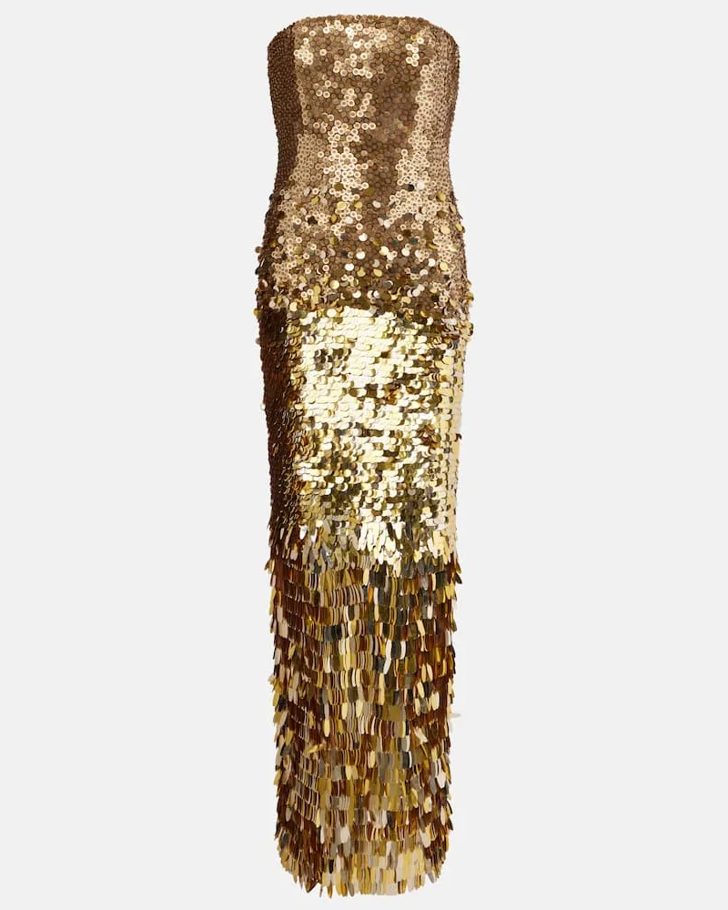 Rachel Gilbert Robe Remy mit Pailletten Gold