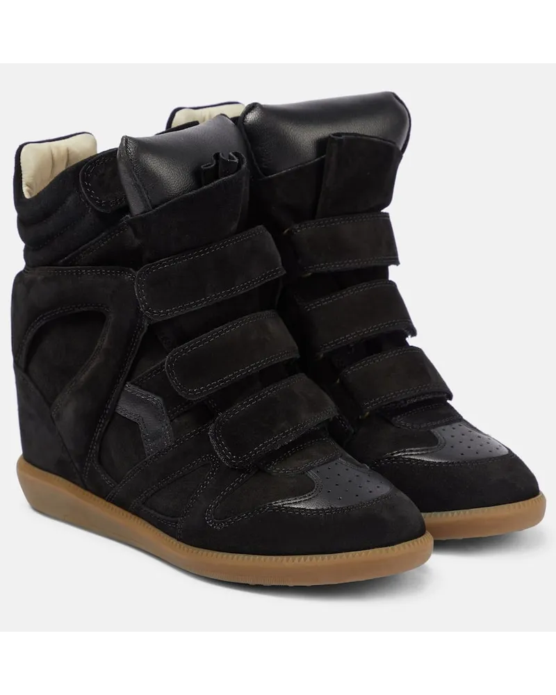 Isabel Marant High-Top Sneakers Bekett aus Veloursleder Schwarz