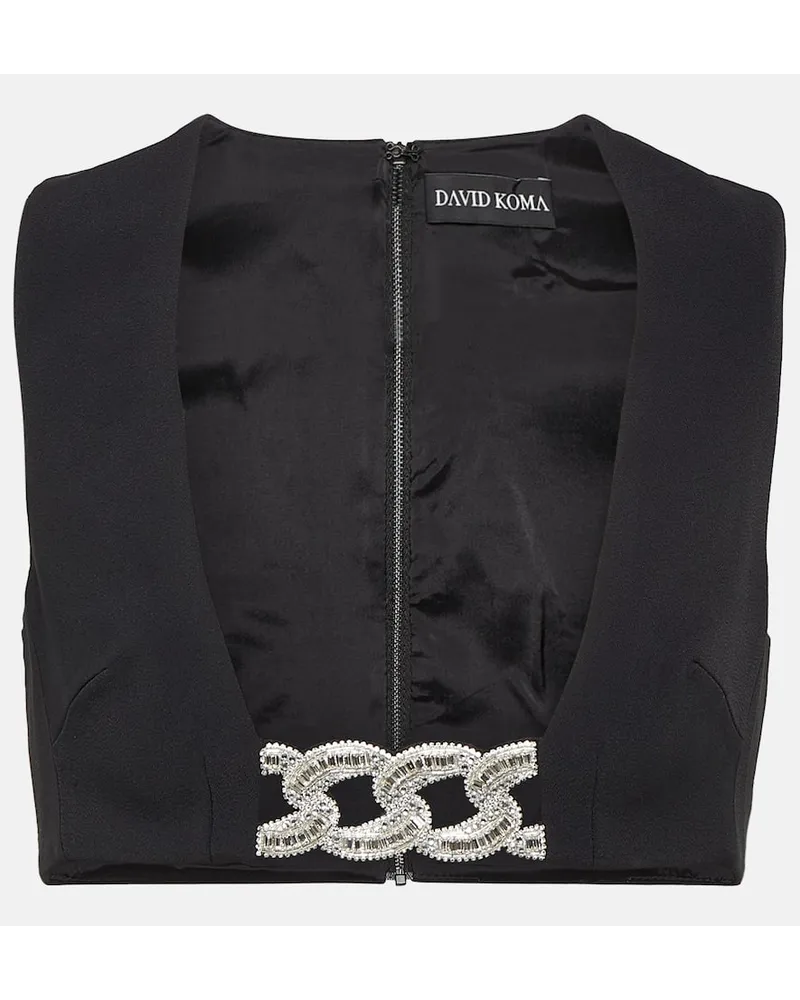 David Koma Verziertes Bustier-Top Schwarz