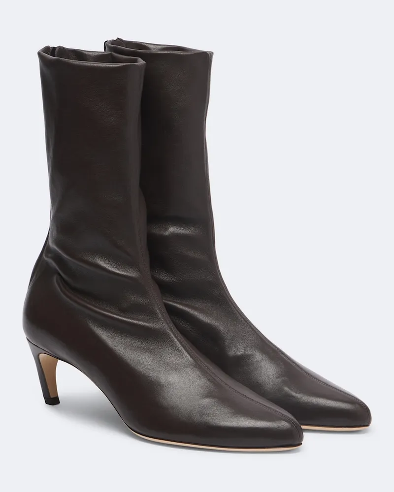 Victoria Beckham Ankle Boots Harlow aus Leder Braun