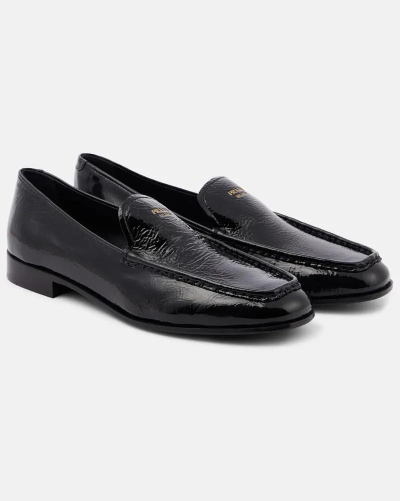Prada Slip-Ons aus Lackleder Schwarz