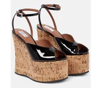 Alaia Wedge-Sandalen aus Lackleder
