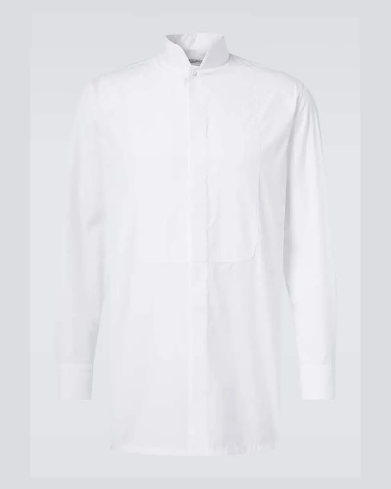 Loro Piana Smokinghemd aus Baumwolle Weiß