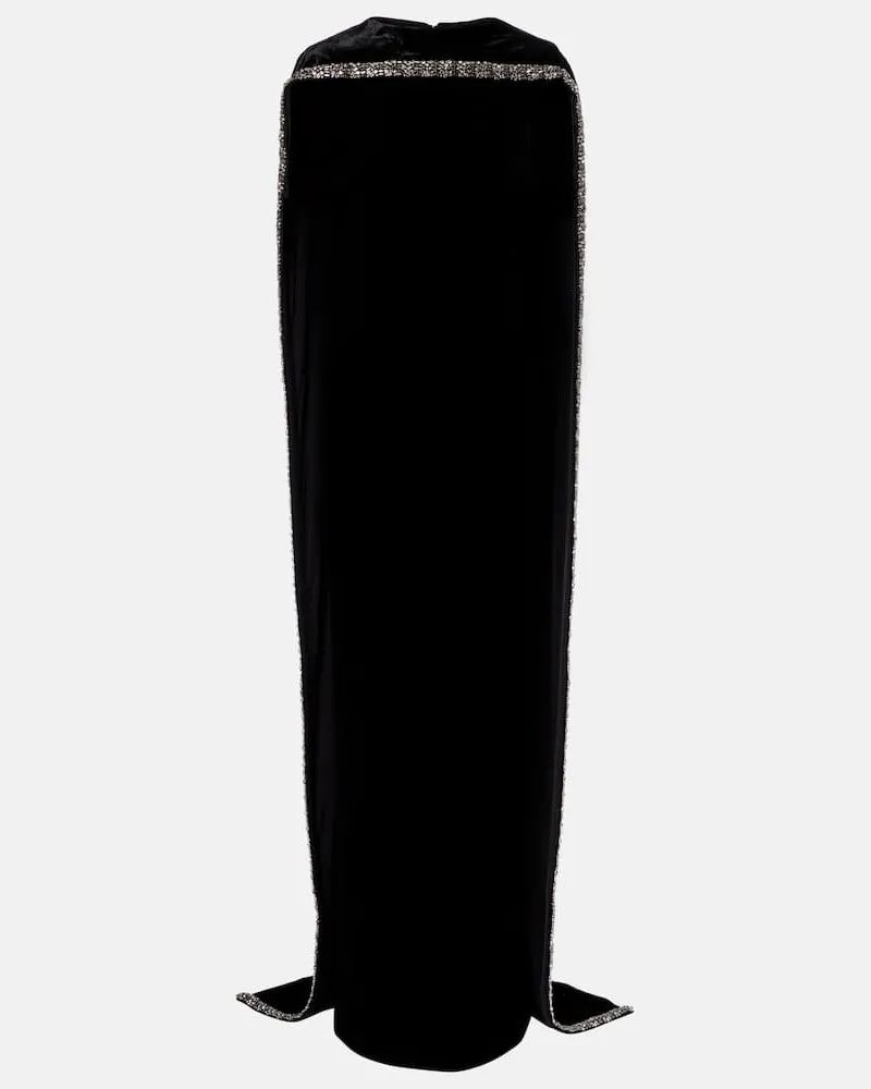 Roland Mouret Verzierte Robe aus Samt Schwarz