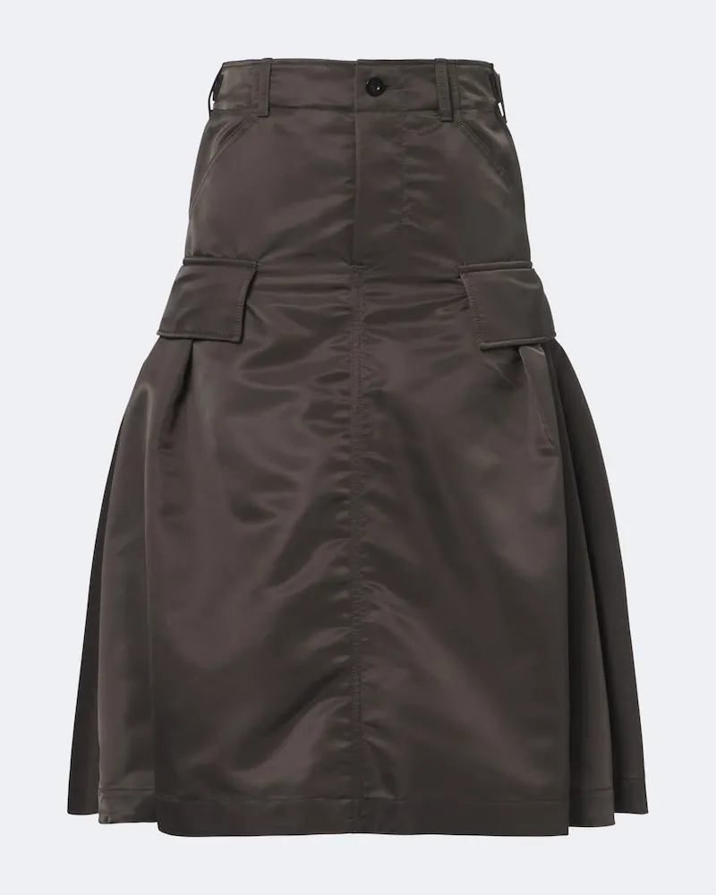 Sacai Midirock aus Twill Grün