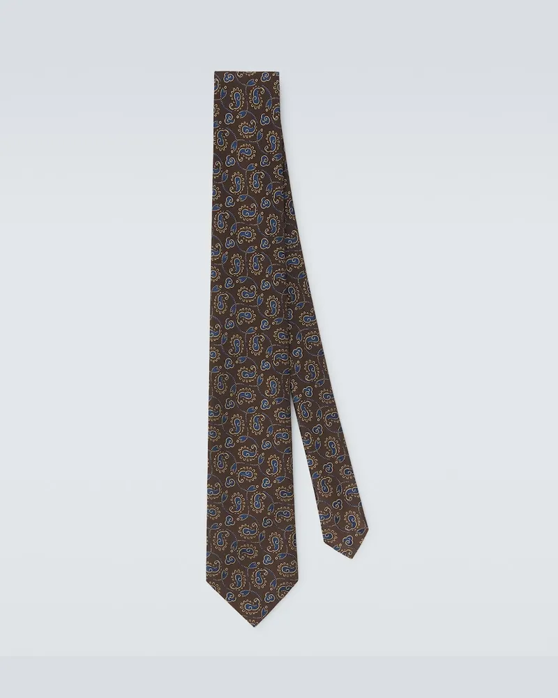 Charvet Krawatte aus Seiden-Jacquard Braun
