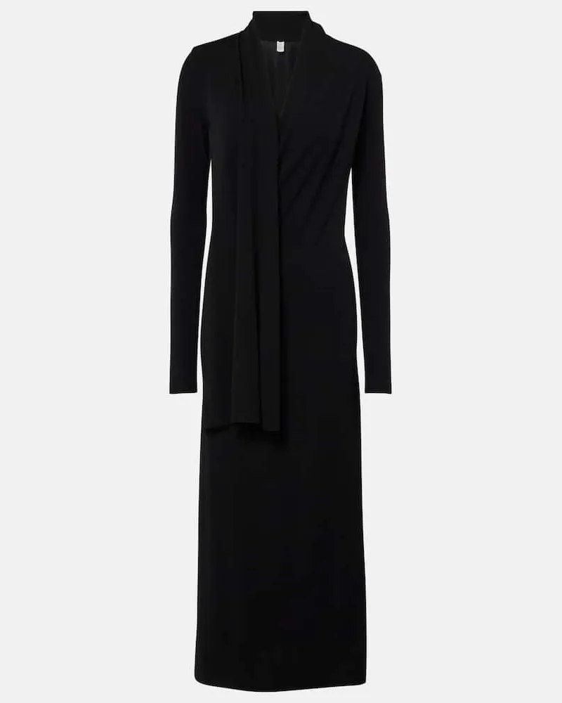 Totême Maxikleid aus Jersey Schwarz