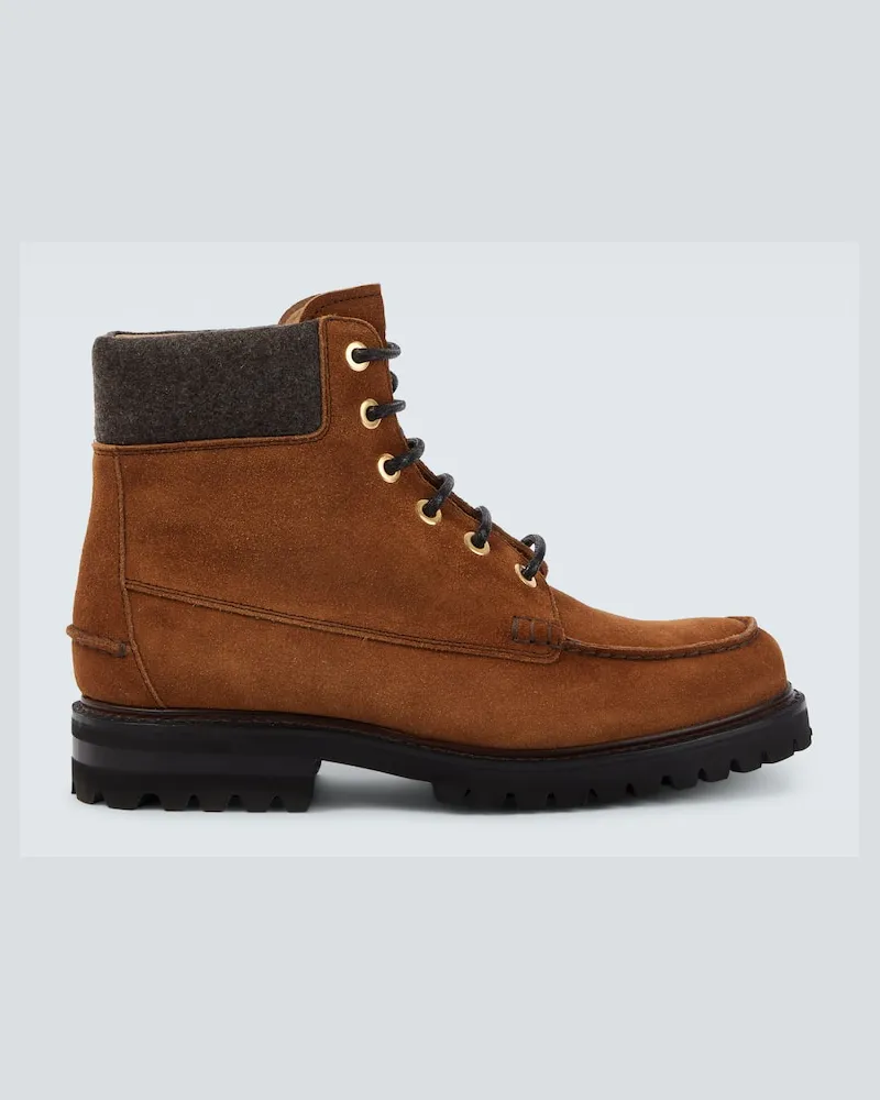 Church's Schnürstiefel Padstow aus Veloursleder Braun