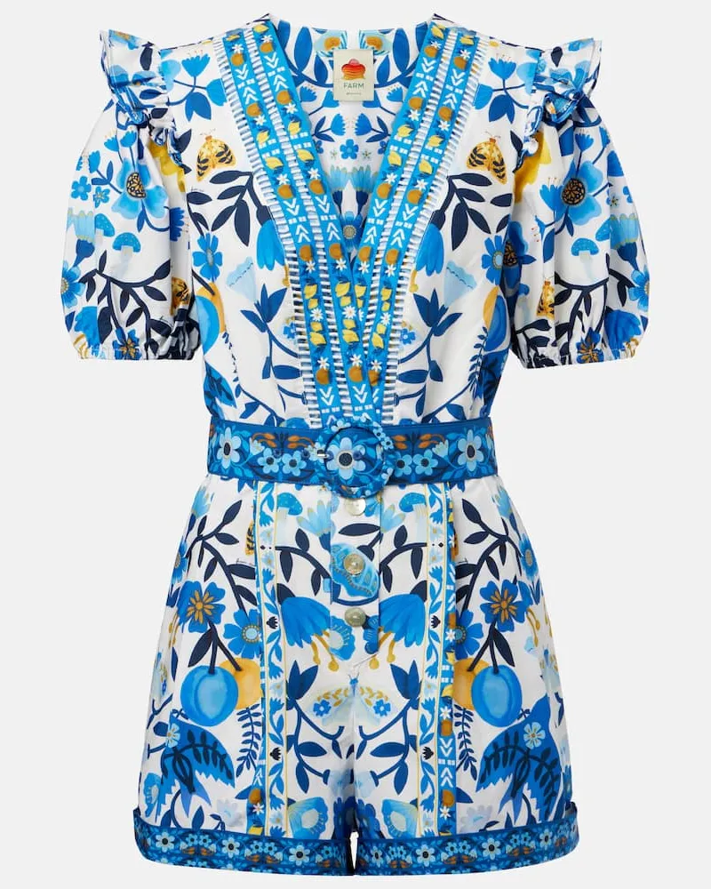 FARM Rio Bedruckter Jumpsuit aus Baumwolle Blau