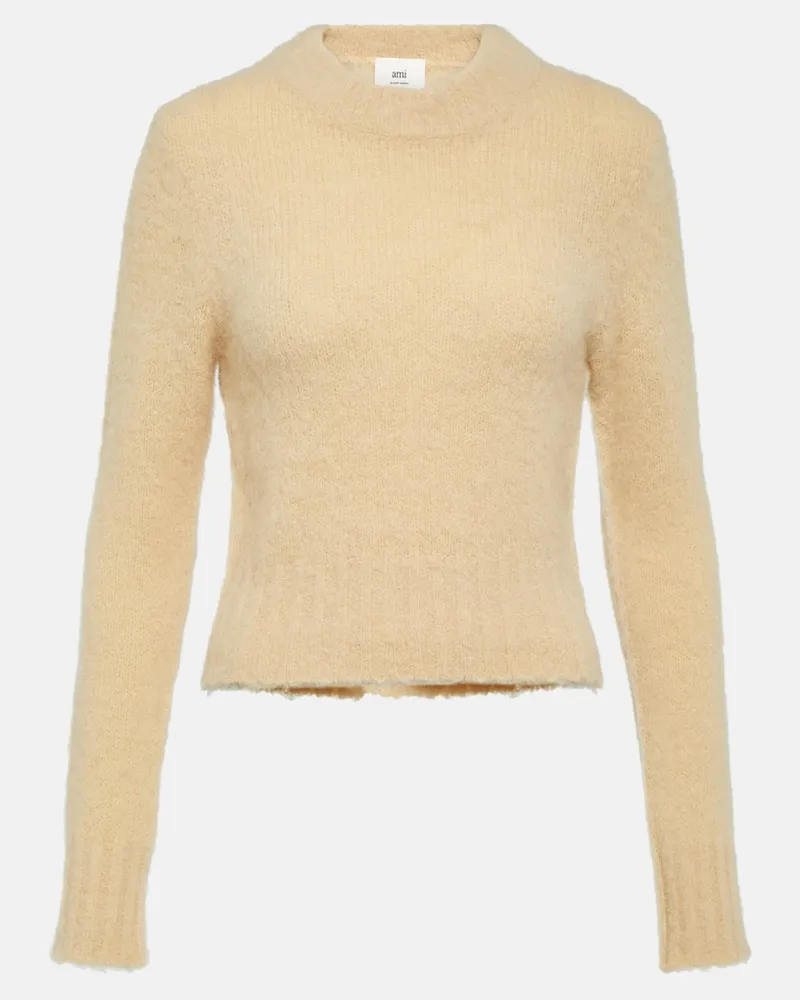 AMI Paris Pullover aus Alpakawolle und Wolle Gelb