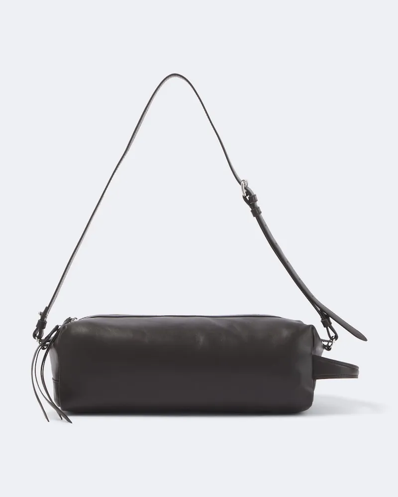 Christophe Lemaire Schultertasche Care aus Leder Braun
