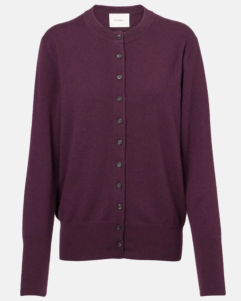 Lisa Yang Cardigan Nellia aus Kaschmir Violett