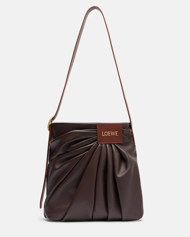Loewe Tote Bag Draped aus Leder Braun
