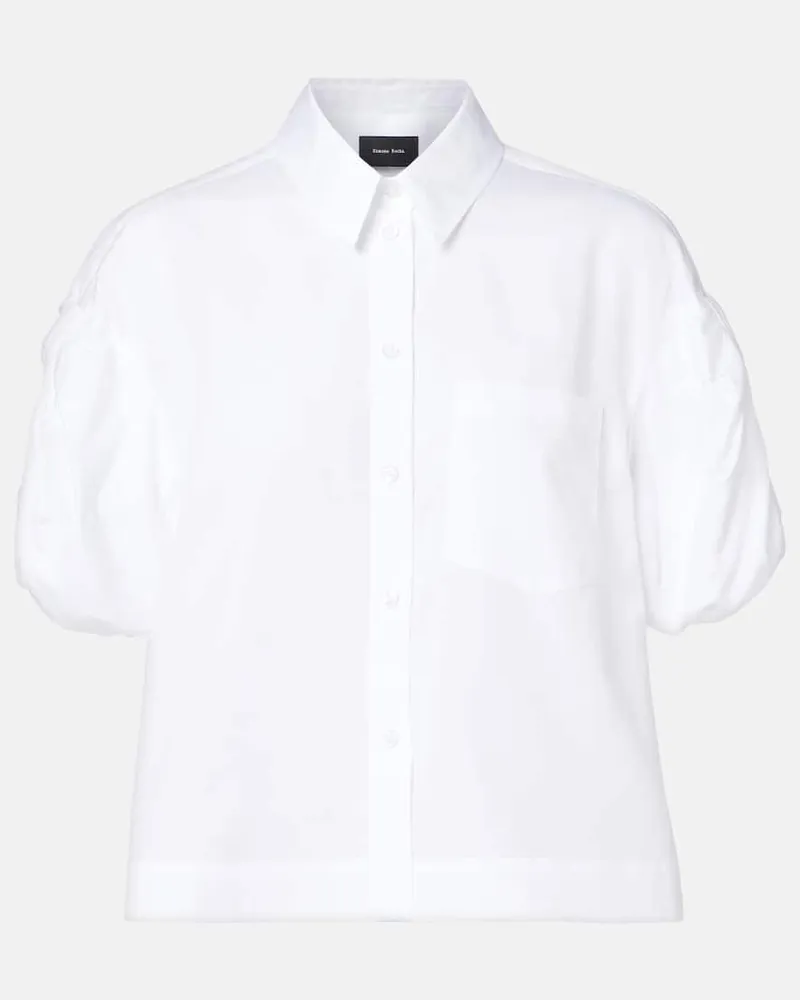 Simone Rocha Cropped-Hemd aus Baumwollpopeline Weiß