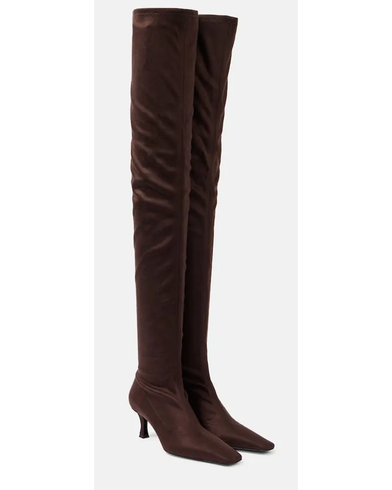 Proenza Schouler Overknee-Stiefel aus Veloursleder Braun