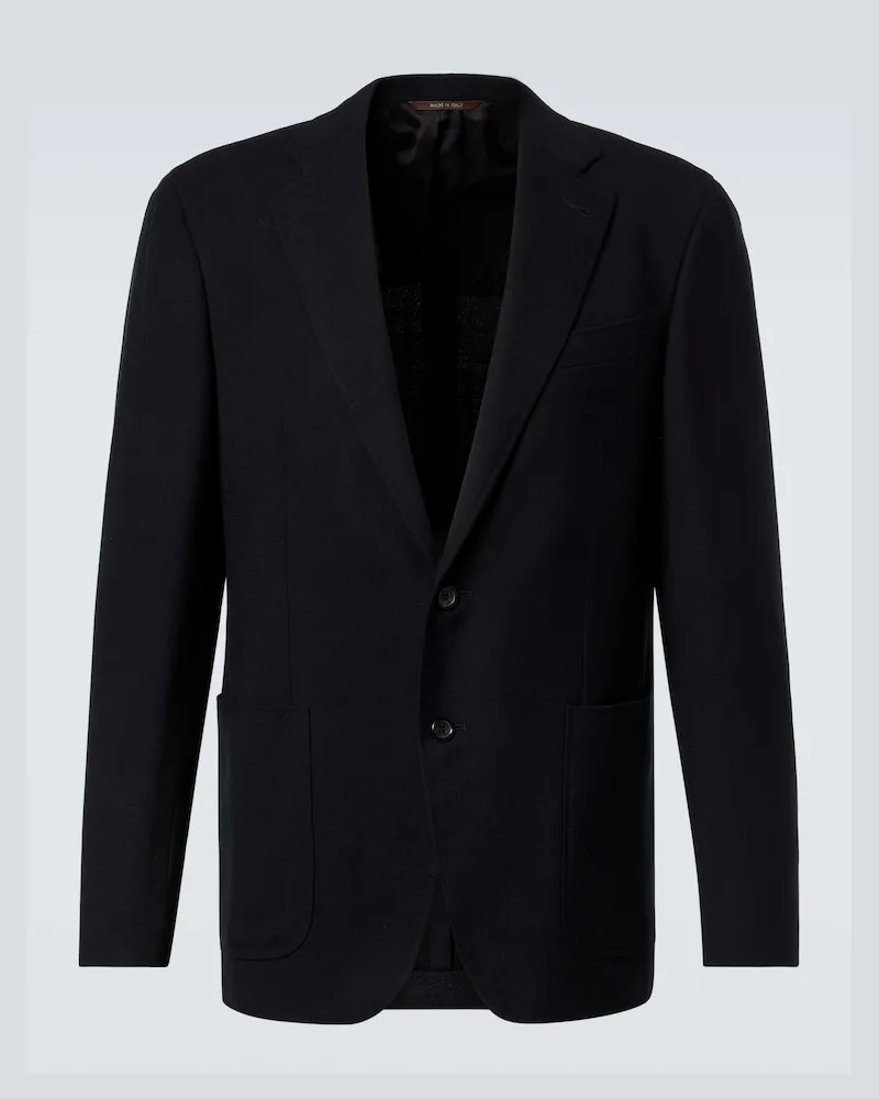 Canali Blazer Kei aus Wolle Schwarz